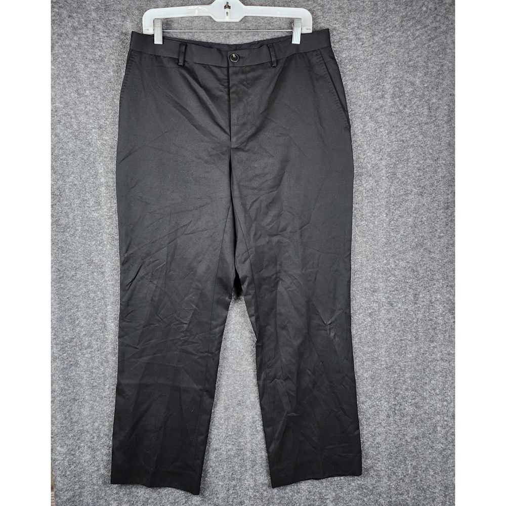 Marc Anthony Dress Pants Mens 34x30 Black Flat Front Straight Leg Trousers